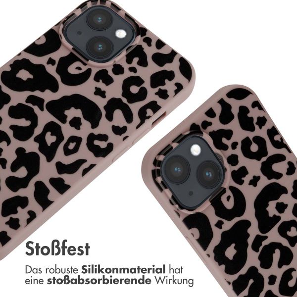 imoshion SilikonHülle design mit Band Apple iPhone 15 - Animal Pink