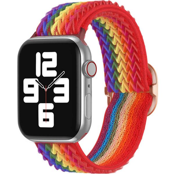 imoshion Elastische Nylonarmband für das Apple Watch Series 1-9 / SE - 38/40/41 mm / Series 10 - 42 mm - Rainbow