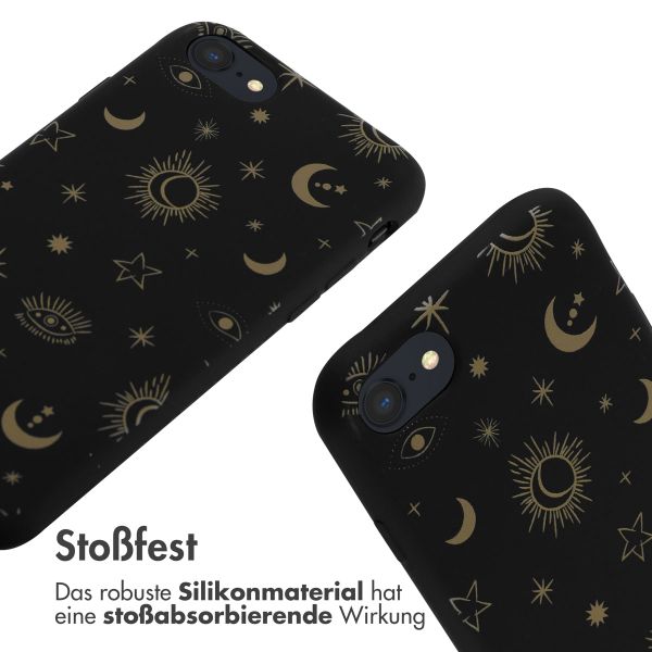 imoshion SilikonHülle design mit Band Apple iPhone SE (2022 / 2020) / 8 / 7 - Sky Black