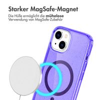 imoshion Sparkle Back Cover mit MagSafe für das Apple iPhone 14 - Glitzer Violett