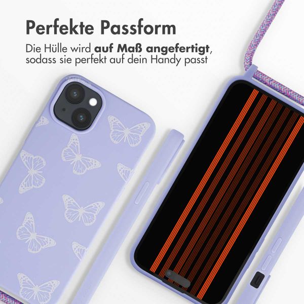 imoshion Silikonhülle design mit Band für das iPhone 15 Plus - Butterfly