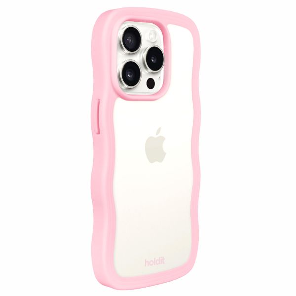 Holdit Wavy Case Apple iPhone 15 Pro Max - Transparent / Pink