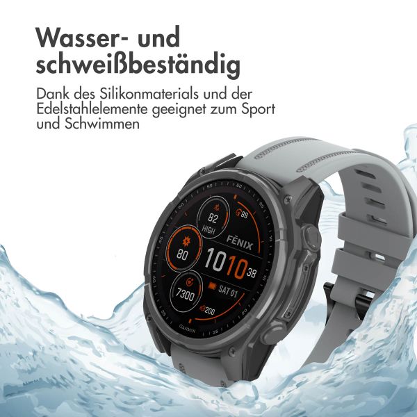 imoshion QuickFit® Line Silikonarmband für die Garmin Watch | 20 mm Anschluss - Grau