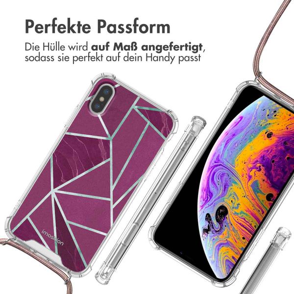 imoshion Design Hülle mit Band Apple iPhone X / Xs - Bordeaux Graphic