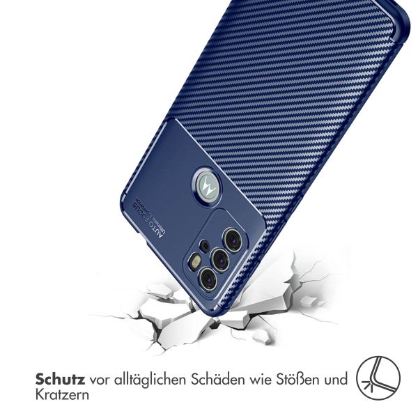 imoshion Carbon-Hülle für das Motorola Moto G60s - Blau