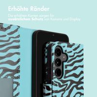 imoshion Design Klapphülle Samsung Galaxy S24 - Black Blue Stripes