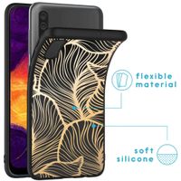 imoshion Design Hülle für das Samsung Galaxy A50 / A30s - Blätter / Schwarz