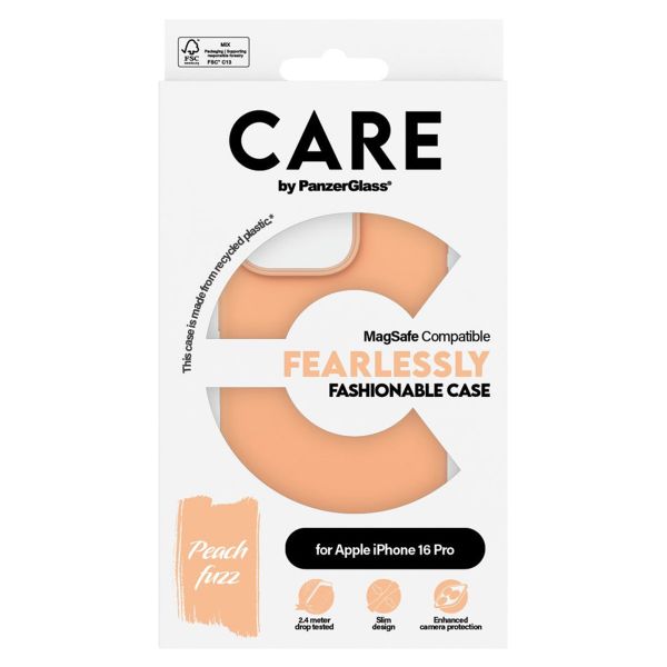 CARE by PanzerGlass Fashion Back Cover MagSafe für das iPhone 16 Pro - Peachy