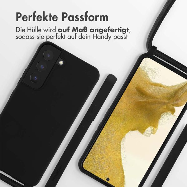 imoshion Silikonhülle mit Band für das Samsung Galaxy S22 - Schwarz