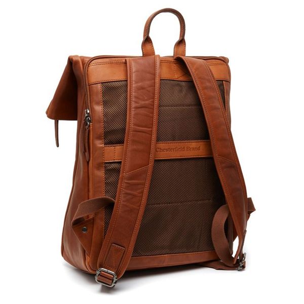 The Chesterfield Brand Savona Laptop Rucksack 15-15.6 Zoll - Echtes Leder - Cognac