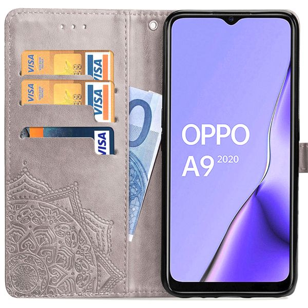 Mandala Klapphülle Oppo A5 (2020) / A9 (2020) - Grau