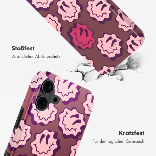 Selencia Vivid Rückabdeckung mit MagSafe iPhone 16 - Wavy Smiley Pink