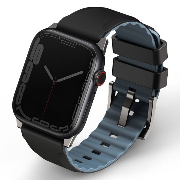 Uniq Linus AiroSoft™ Silikonarmband für das  Apple Watch Series 1 t/m 11 / SE / Ultra (44/45/46/49 mm) - Midnight Black