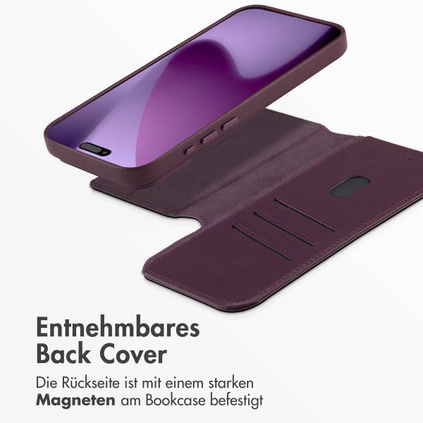 Accezz 2-in-1 Klapphülle aus Leder mit MagSafe Apple iPhone 17 Pro Max - Heath Purple