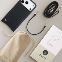 Selencia Nova HandyHülle mit Kordel und Kartenhalter Apple iPhone 17 Pro Max - Schwarz