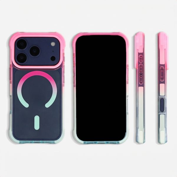 Selencia Gradient MagSafe Back Cover Apple iPhone 17 Pro Max - Rosa / Blau