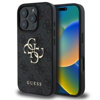 Guess 4G Metal Logo Back Cover Apple iPhone 16 Pro Max - Schwarz