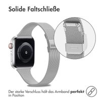 imoshion Milanaise Faltarmband für Apple Watch Series 1 t/m 9 / SE (38/40/41 mm) | Series 10 / 11 (42 mm) - Silber