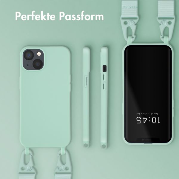 Selencia SilikonHülle mit abnehmbarem Band Apple iPhone 13 - Türkis
