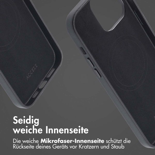 Accezz MagSafe Leather Backcover für das iPhone 14 Pro Max - Onyx Black