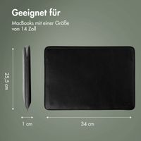 Accezz Leather Laptop Hülle Apple MacBook 14 Zoll - Laptop Sleeve - Schwarz