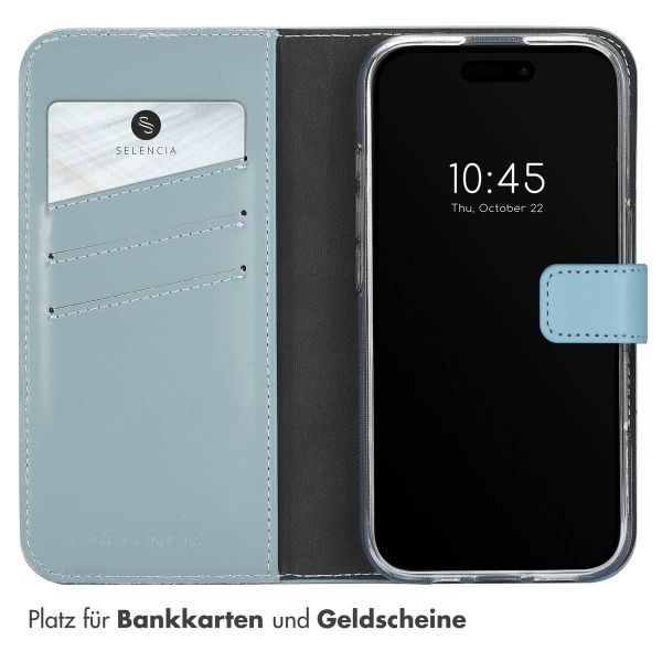 Selencia Echtleder Klapphülle Apple iPhone 16 - Air Blue