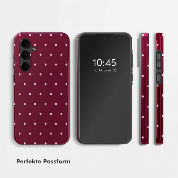 Selencia Vivid Back Cover Samsung Galaxy S24 FE - Happy Dots Burgundy