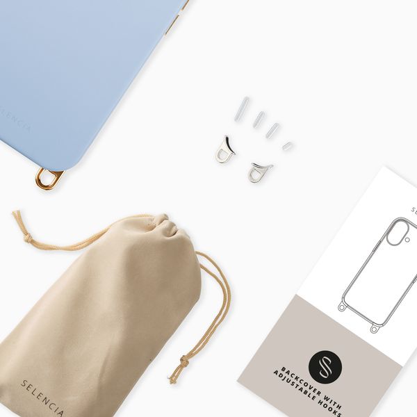 Selencia Rivièra Backcover mit MagSafe mit abnehmbaren Haken iPhone 12 / 12 Pro - Powder Blue