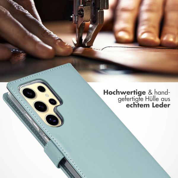 Selencia Echtleder Klapphülle Samsung Galaxy S25 Ultra - Air Blue
