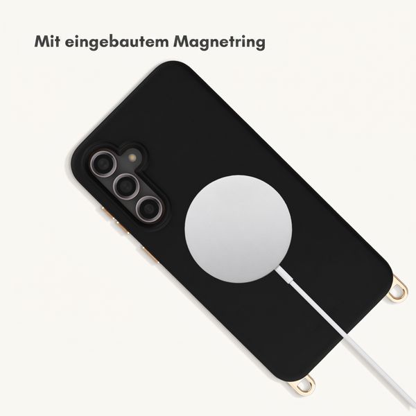 Selencia Rivièra Backcover mit MagSafe mit abnehmbaren Haken Samsung Galaxy S23 FE - Velvet Black