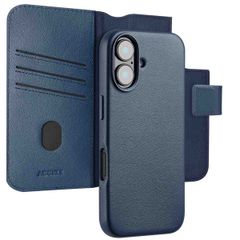 Accezz 2-in-1 Klapphülle aus Leder mit MagSafe Apple iPhone 16 - Nightfall Blue