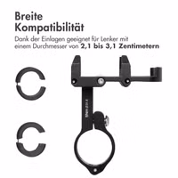 imoshion Handyhalterung für Fahrrad und Motorrad - Aluminium - Leicht - Verstellbar - Schwarz