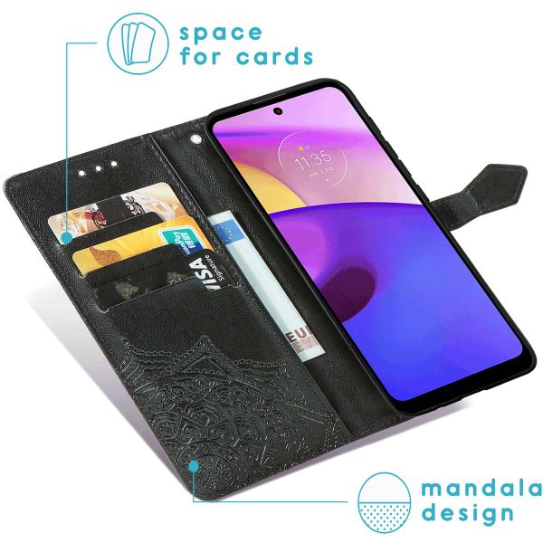 imoshion Mandala Klapphülle für das Motorola Moto E30 / E40 - Schwarz