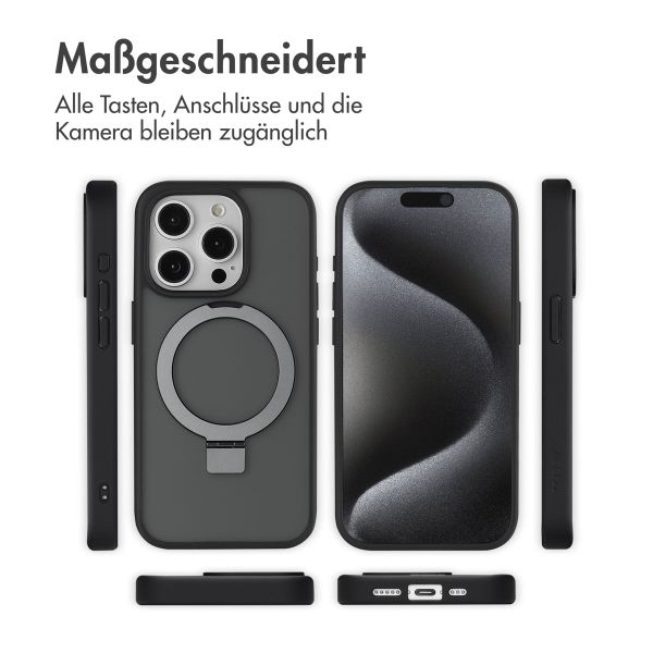 Accezz Ring Stand Backcover mit MagSafe Apple iPhone 15 Pro - Schwarz
