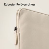 Accezz Leather Laptop Hülle mit Reißverschluss 13-14 Zoll - Laptop Sleeve - Beige