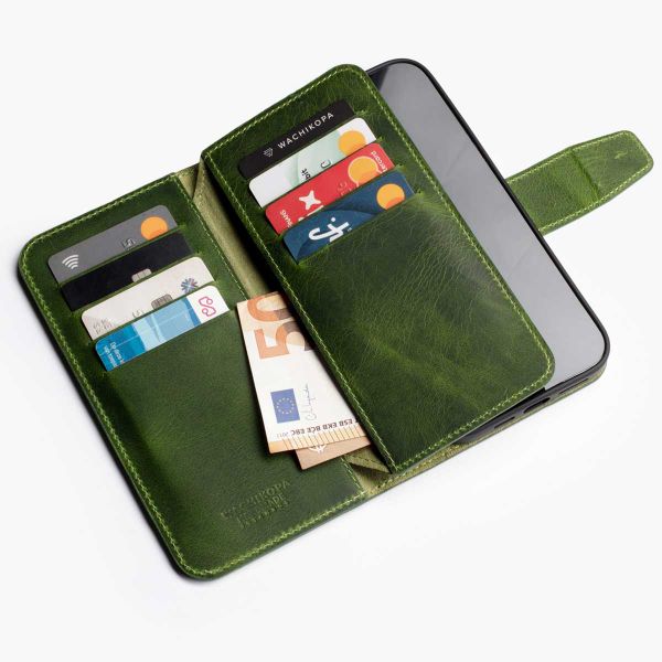 Wachikopa Multi Wallet Bookcase für das Samsung Galaxy S24 Ultra - Forest Green