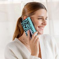 imoshion ﻿Design Klapphülle für das Samsung Galaxy A14 (5G/4G) - Black Blue Stripes