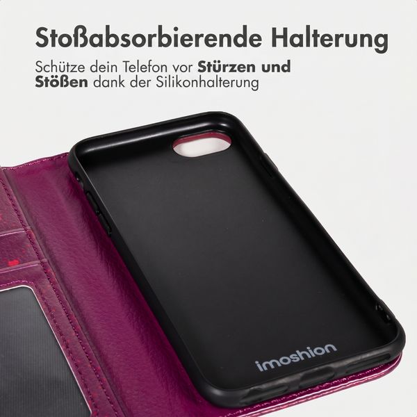 imoshion Design Klapphülle Apple iPhone SE (2022 / 2020) / 8 / 7 / 6(s) - Crush Check Coral Dust