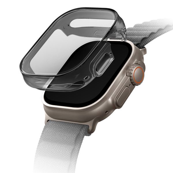 Uniq Garde Hybrid Apple Watch Hülle mit Displayschutz für die Apple Watch Ultra (2) - 49 mm - Smoked (Tinted Grey)