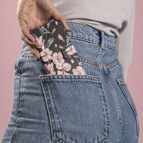 imoshion Design TPU Klapphülle Samsung Galaxy A72 - Blossom Watercolor Black