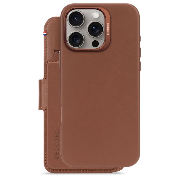 Decoded 2 in 1 Leather Klapphülle MagSafe Apple iPhone 16 Pro Max - Tan