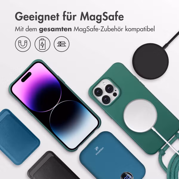 imoshion Color Backcover mit abnehmbarem Handykette und MagSafe Apple iPhone 14 Pro Max - Dunkelgrün