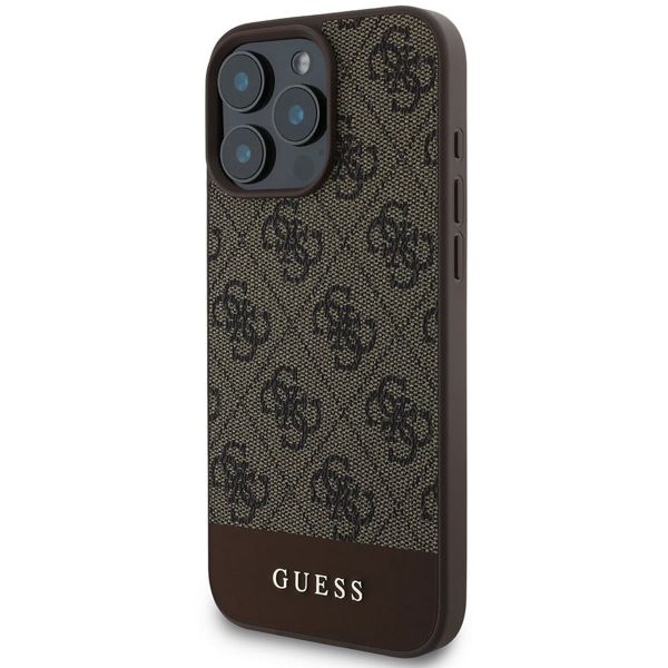 Guess Bottom Stripe 4G Back Cover Apple iPhone 16 Pro Max - Braun