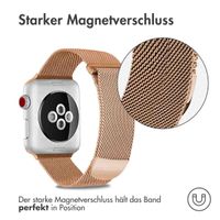 imoshion Mailändische Magnetarmband für die Apple Watch Series 1 bis 10 / SE / Ultra (2) (44/45/46/49 mm) - Größe S - Rose Gold