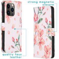 imoshion Design TPU Klapphülle Apple iPhone 13 Pro - Blossom Watercolor White