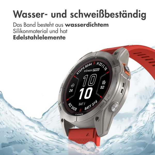 imoshion QuickFit® Silikonarmband - 26 mm Garmin Watch Anschluss - Rot