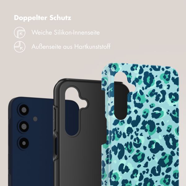 Selencia Vivid Tough Back Cover für das Samsung Galaxy A16 - Wild Spots Light Blue