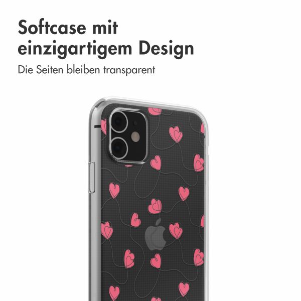 imoshion  Design Hülle für das iPhone 11 - Dusty Rose Connected Hearts