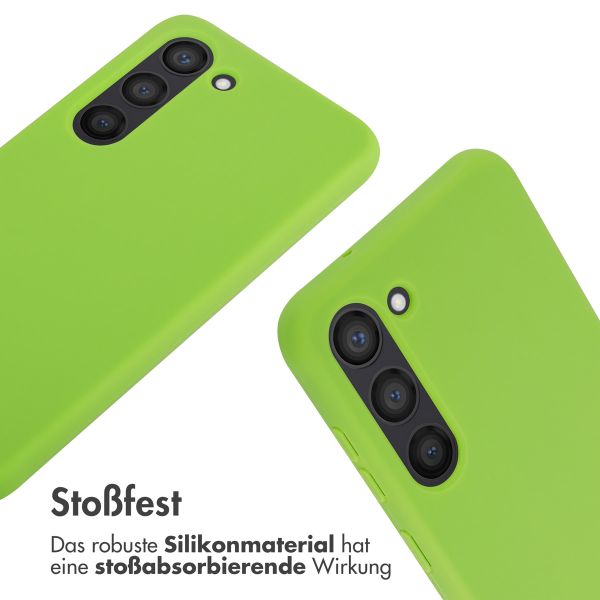 imoshion Silikonhülle mit Band für das Samsung Galaxy S23 - Grün fluoreszierend