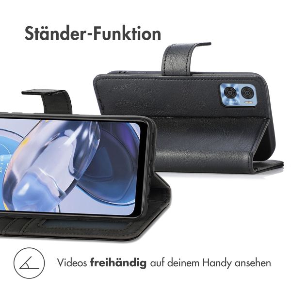 imoshion Luxuriöse Klapphülle Motorola Moto E22 - Schwarz